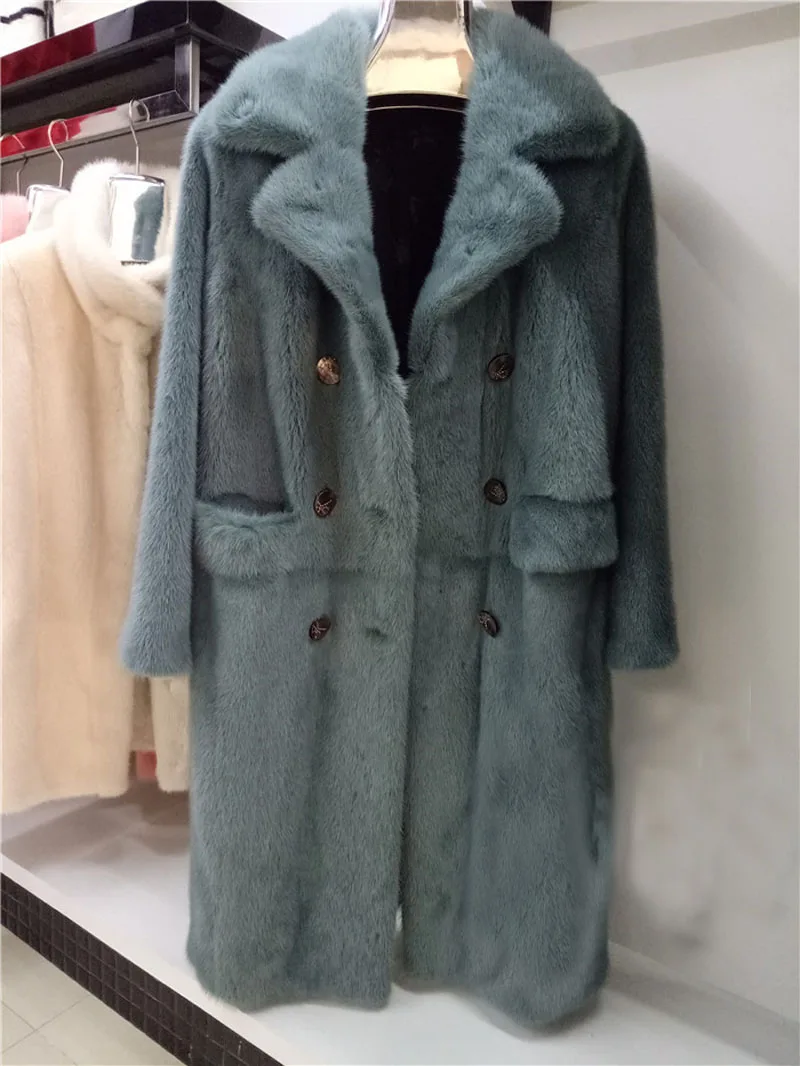 Брендовая роскошная женская куртка из натурального меха норки длинная стильная с поясом элегантная женская Высококачественная импортная зимняя шуба