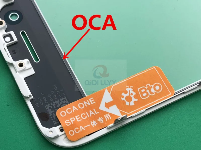 50 шт./партия AAA+ 3 в 1 переднее холодное прессованное внешнее стекло со средней лицевой панелью в сборе+ OCA пленка для iPhone 6 S Plus 5,5 'Замена