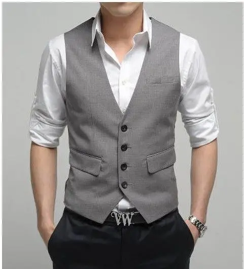 Top Design 2019 Grey Formal Business Mens Waistcoat Groomsmens Vest Wedding Prom Party Mens Vests Custom Made Casual Wear