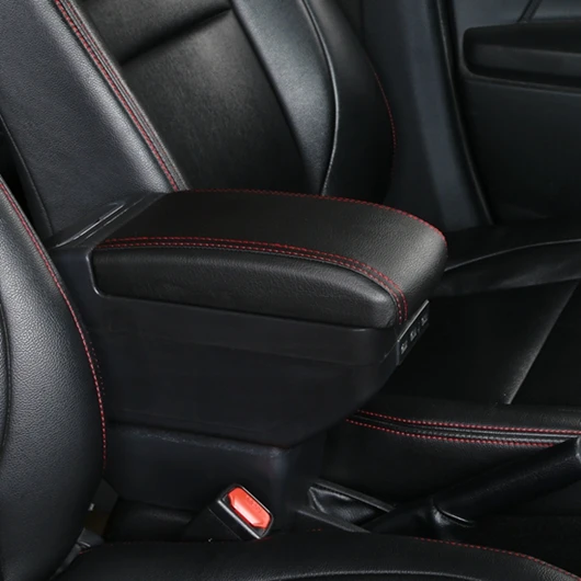 Подлокотник для Honda Fit Jazz 2002-2007 хэтчбек подлокотник центральный магазин содержимое коробка с подстаканником пепельница usb зарядка автомобильный модиф - Название цвета: E Style Black Red
