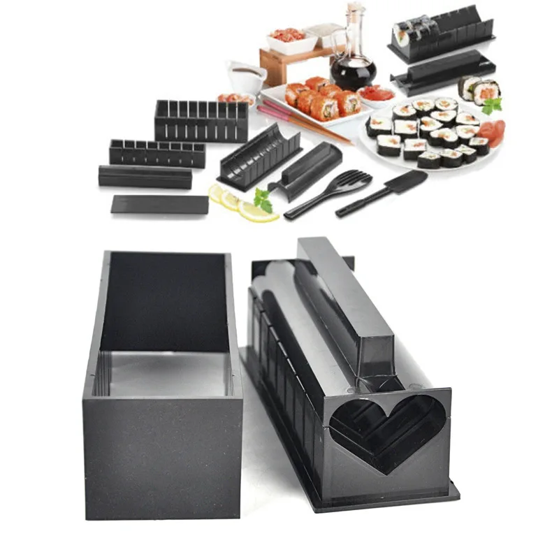 10 Pics/Set Diy Sushi Maker Onigiri Mold Rice Mould Kits Kitchen Bento Accessories Tools