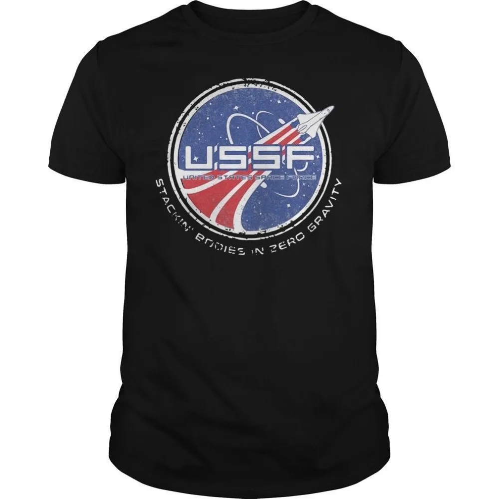 

New Men T shirt Fashion Space Force USSF United States Space Force Stackin Donal Trump Tshirt 23XL F123 T shirt