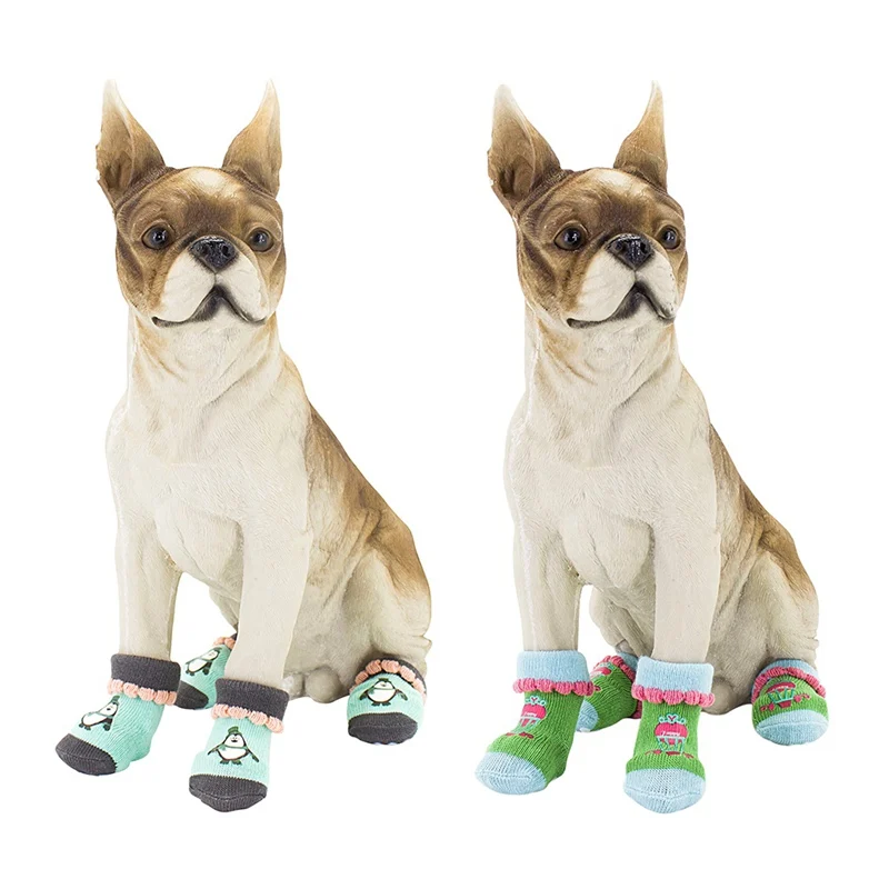 Собака противоскользящий, для дома собака сапоги носки милые щенки Pet вязаные носки нескользящие дном животное Acessórios
