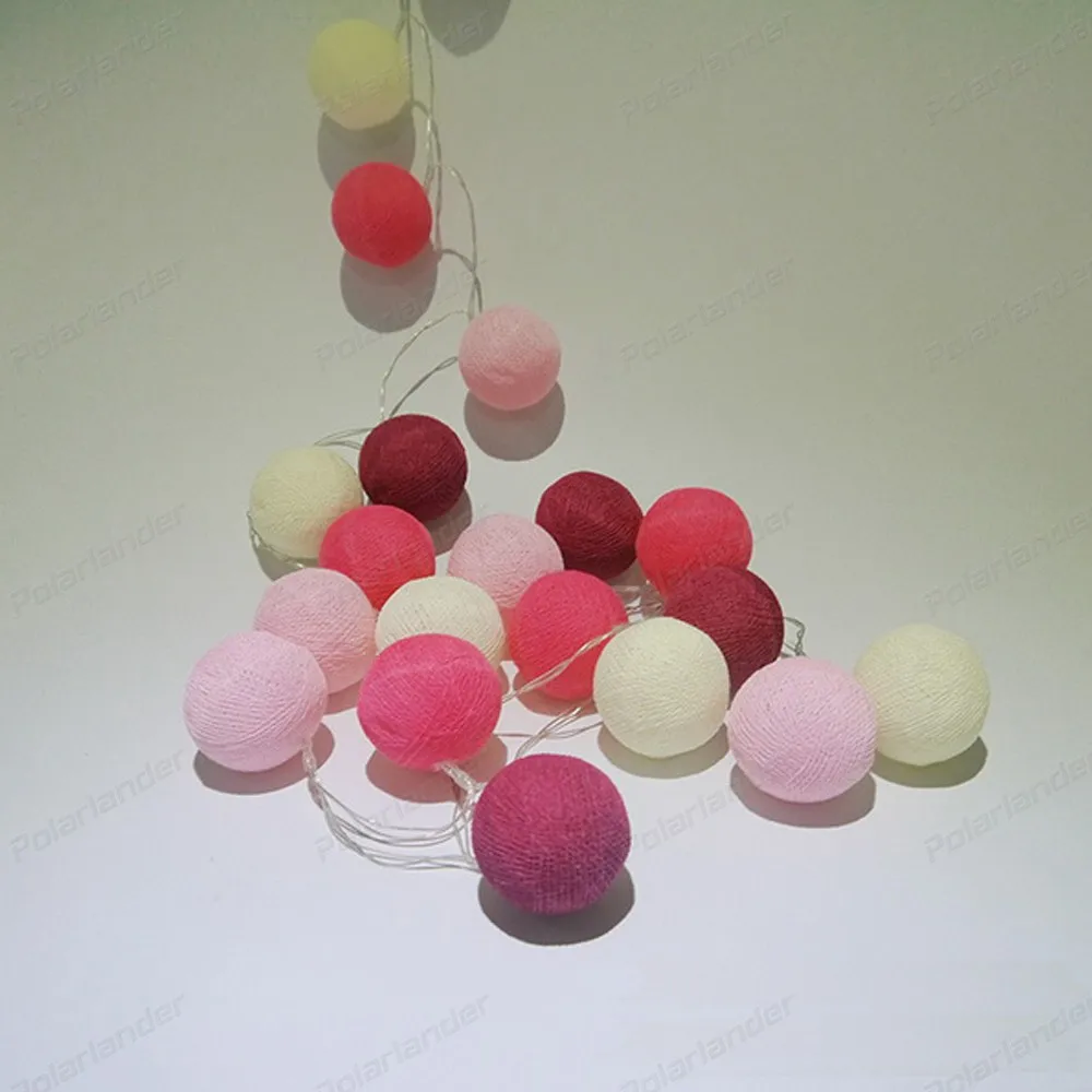 6 Colors Led Cotton Ball String Light Christmas Decoration stringcotton ball stringled cotton