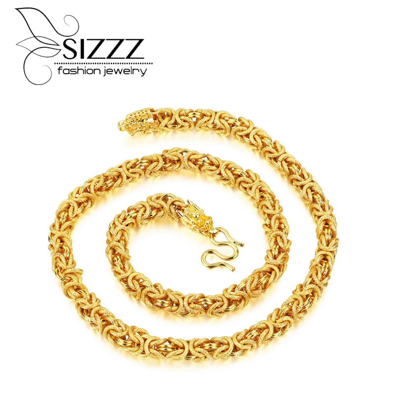

SIZZZ 2017 new jewelry rough domineering gold necklace Tu Hao gold men's ornaments Necklaces