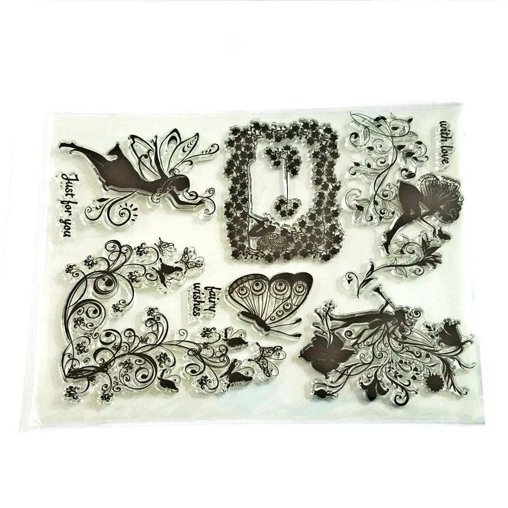 Silicone Flower Fairy Silicone Clear Stamp Seal Stamper Scrapbooking Diary Card Craft