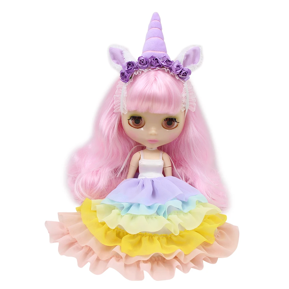 Neo Blythe Doll Unicorn Dress with Horn Hair Band 10