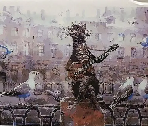 Petersburg romance cat and birds Painting By Numbers Coloring By Numbers Home Decor Wall Art Pictures Canvas