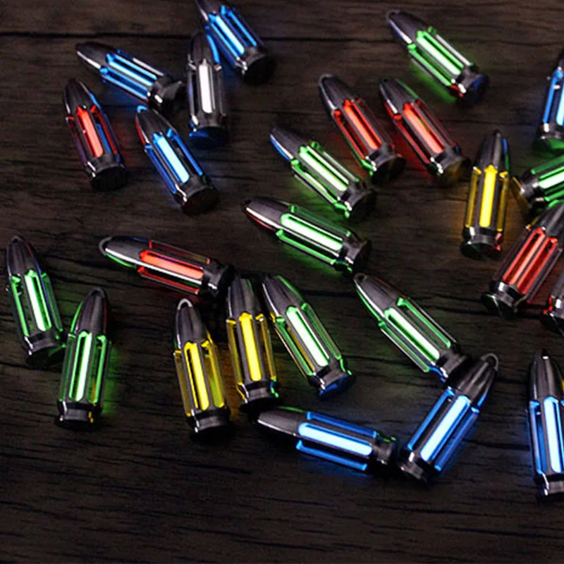 TC4 Titanium CNC Hollow Bullet Tritium Tube EDC Self-luminous Pendant Key Holder Tritium Gas Signal Light Keychain Outdoor