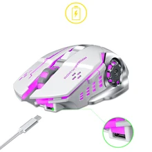 2,4G Беспроводная Бесшумная перезаряжаемая 7 цветов Светодиодная подсветка USB 1600 dpi оптическая Регулируемая игровая мышь Ergono mi c для ноутбука mi Ga mi ng