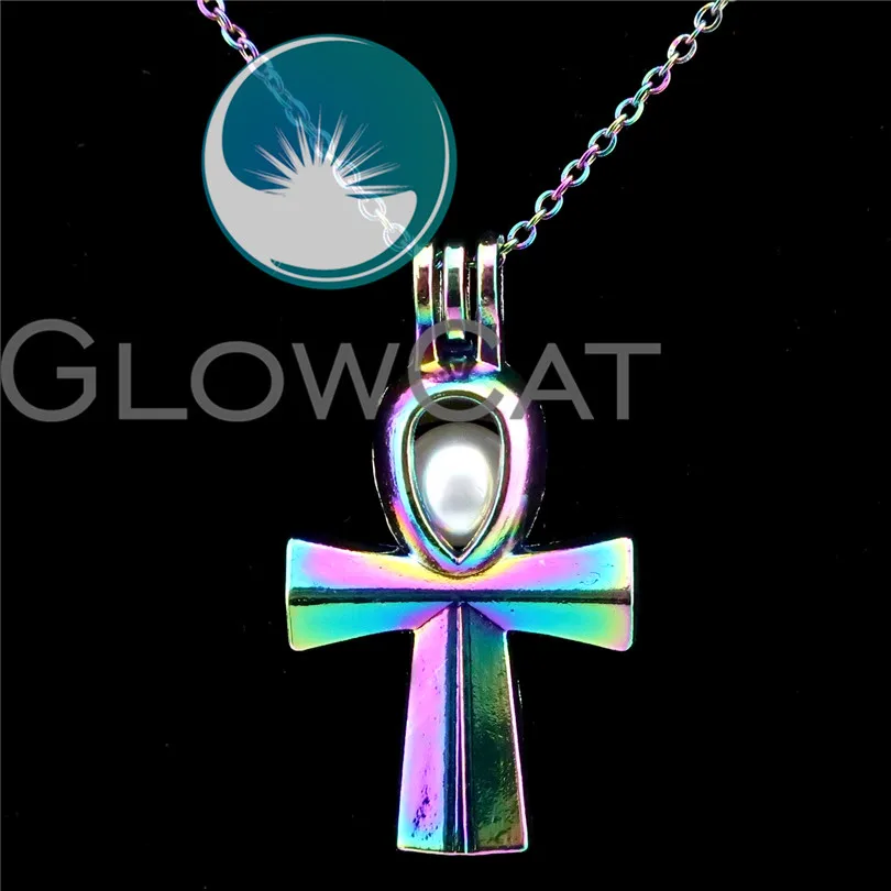 C677 красочные Anka Cross Life Symbol камень Бусины клетка духи эфирное масло диффузор