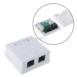 RJ45 распределительная коробка CAT6 сетевой разъем 2 Порты и разъёмы расширение для рабочего стола кабельного телевидения Z09 Прямая поставка