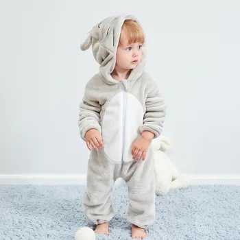 

Kids Boy Girls Sleepwear New Born Baby Clothes Soft Flannel Animal Baby Pajamas Stitch Boys Girls Hooded Rompers Baby Costume