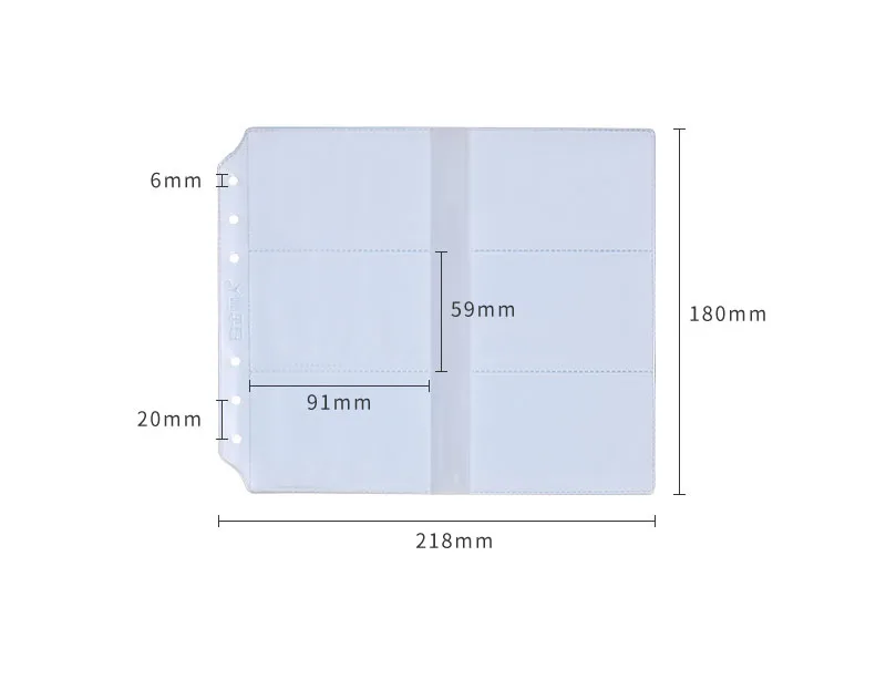 Прозрачные ПВХ PP вставки карманы 10 листов для карт - Цвет: S 10pcs
