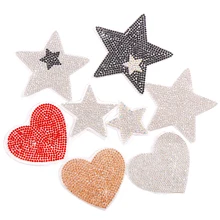 6.5cm rhinestone star stickers rhinestones applique 5pcs/pack hotfix heat transfer design iron on For kids garment bag shoe