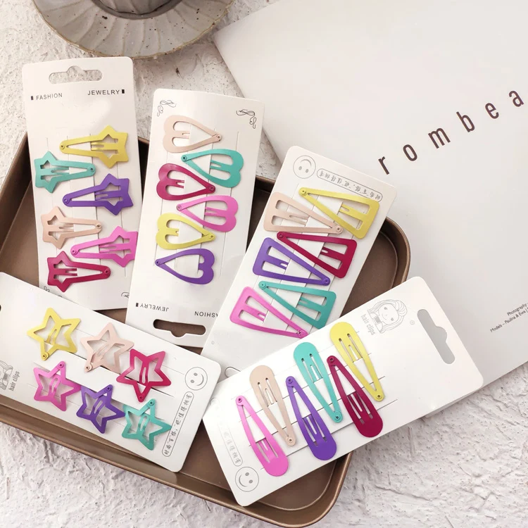 

6pcs Snap Hair Clips for Hair Clip Pins BB Hairpins Color Metal Barrettes for Baby Children Women Girls Styling Accessories