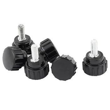 

GTBL 6 Pcs M4x10 Threaded Knurled Thumbscrew Grip Knobs Thumb Screw