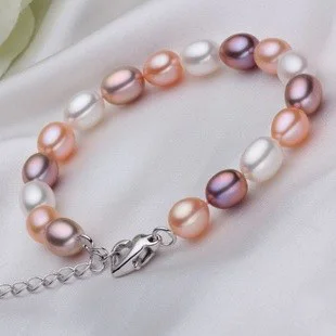 

New Rice Shape Pearls Bracelet Mix color Fashion Natural Freshwater Pearl Bracelet Pearl Jewelry Bridal Gifts Birthday Gifts