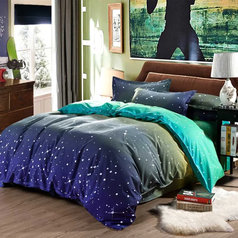 2017 Polyester Bedding Sets Hot Sales Duvet Cover Galaxy Bed