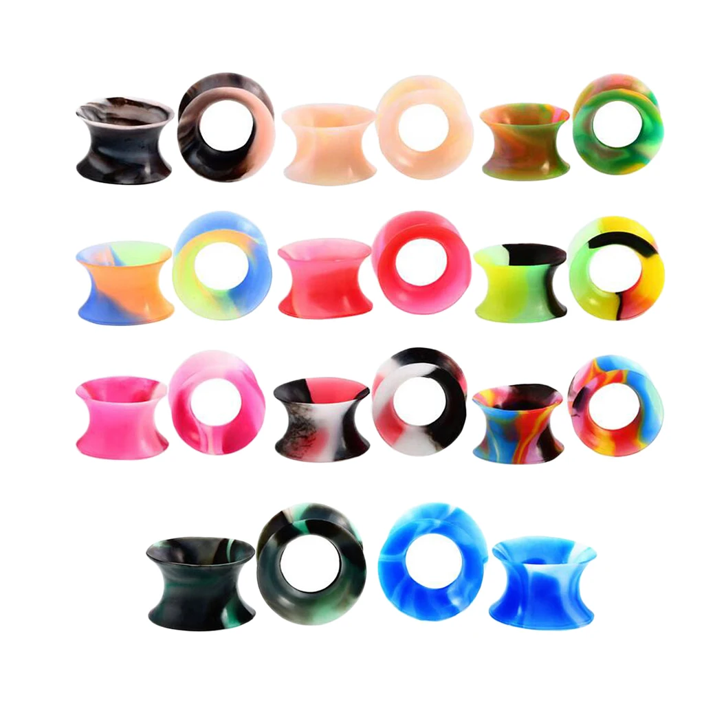 MagiDeal 11 Pairs Soft Silicone Tunnels Ear Gauges Plugs Stretchers Expander 6mm/8mm/10mm/12mm/14mm/16mm