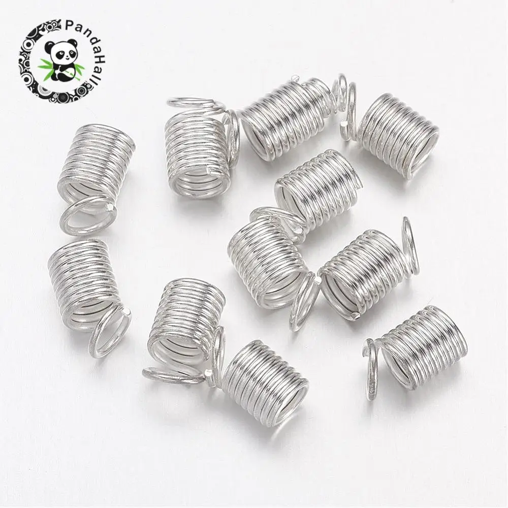 1200pcs/500g Silver Color Iron Coil Cord Ends for Jewelry Making DIY