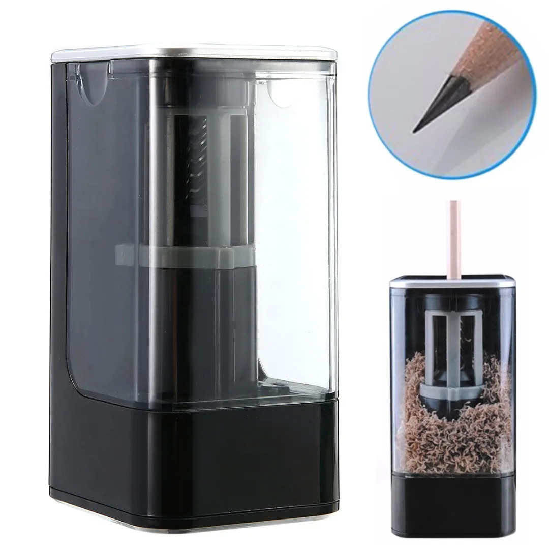 

1pc Electric Pencil Sharpener Black Color Pencil Sharpener Automatic Pencil Cutter for School Stationery Supplies