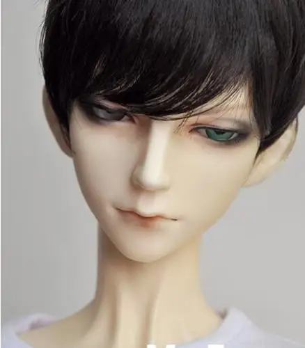 

NEW 21.5-23.5cm Black Ultra short hair young fashion Wig For 1/3 DOT PULLIP BJD SD Doll WIG