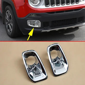 

Glossy Chrome Front Fog Driving Light Car Styling Cover Pair For Jeep Renegade BU 2015 2016 2017 2018 Foglight Lamp Accessories