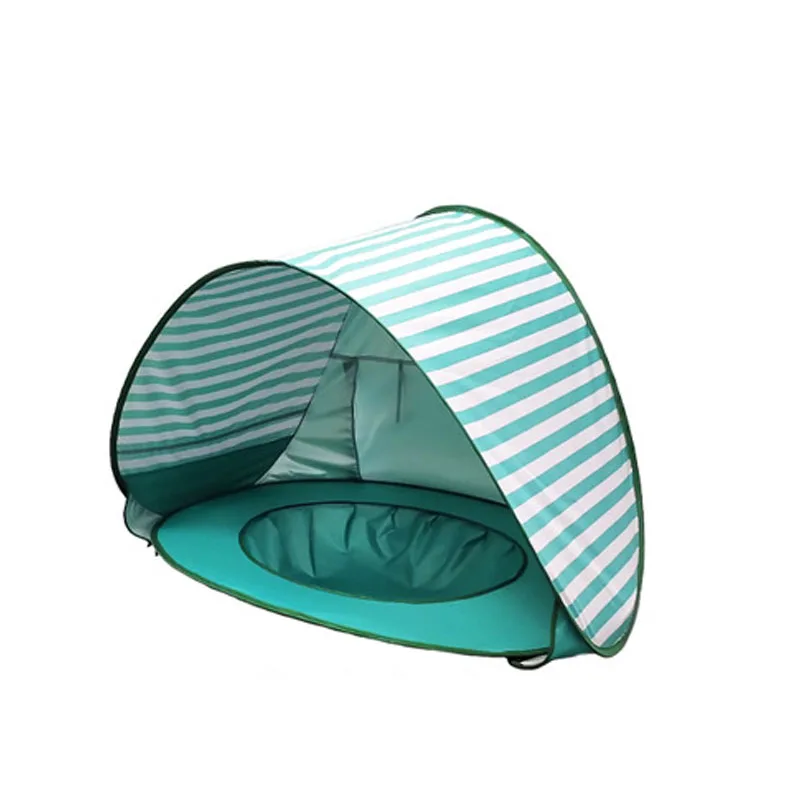 Lake green stripes Солнцезащитный детский пляжный тент с УФ-защитой складной портативный тент для улицы детский пляжный тент всплывающий бассейн Кемпинг солнцезащитные палатки - Цвет: Lake green stripes