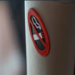 Не курить автомобиля стикеры s Стайлинг допускается круглый красный логотип винил применение для стекло бизнес двери