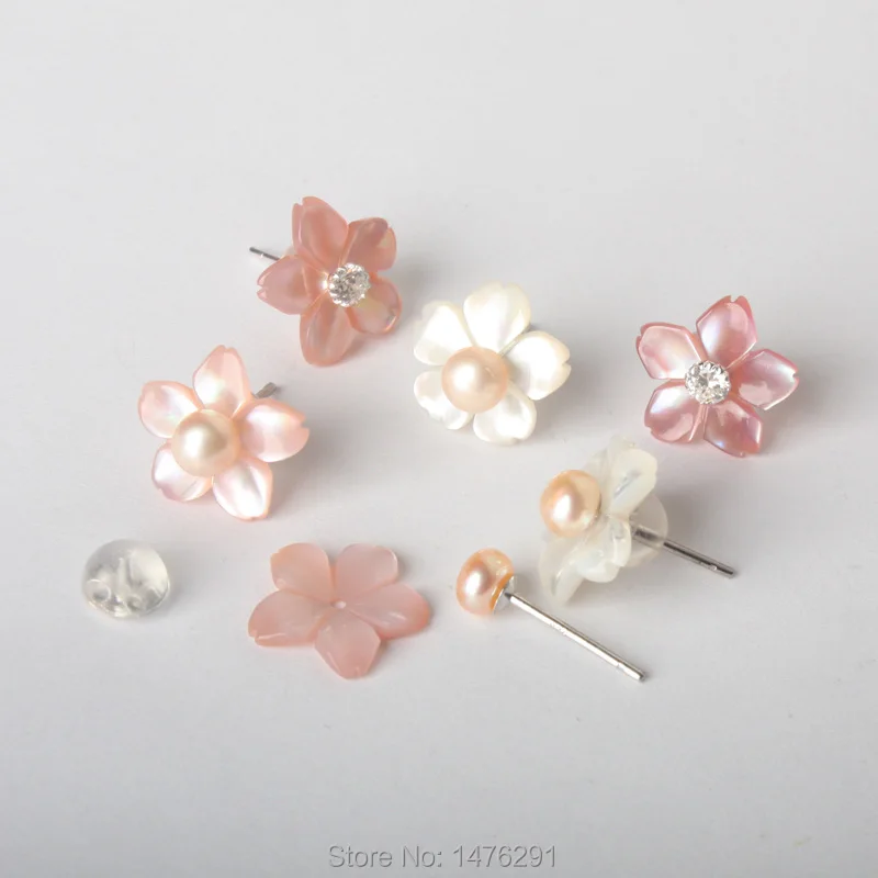1 пара серьги гвоздики с жемчугом 12 х12 мм|silver flower stud earrings|flower earringsstud earrings |