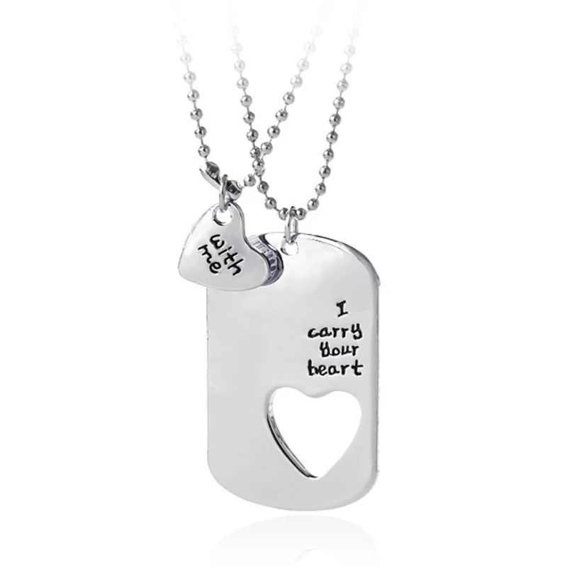 

New Arrival Romantic Fashion 2 pcs/set Love Necklace Letter pendant Necklace Jewelry gift for lovers Best Friends BBF