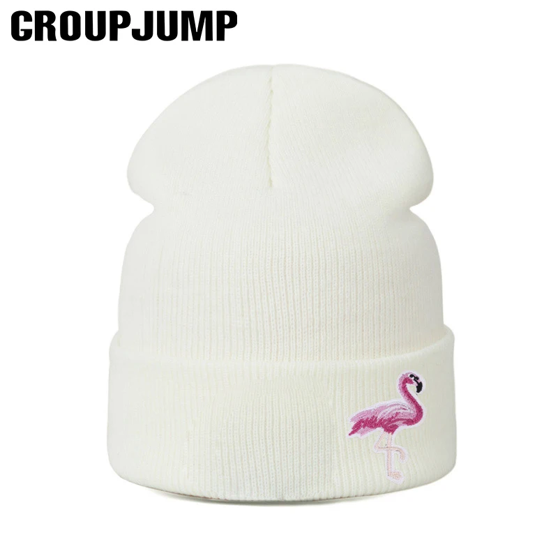 Модные вязаные облегающие шапки GROUP JUMP для дам Зимние женские с рисунком вязаная