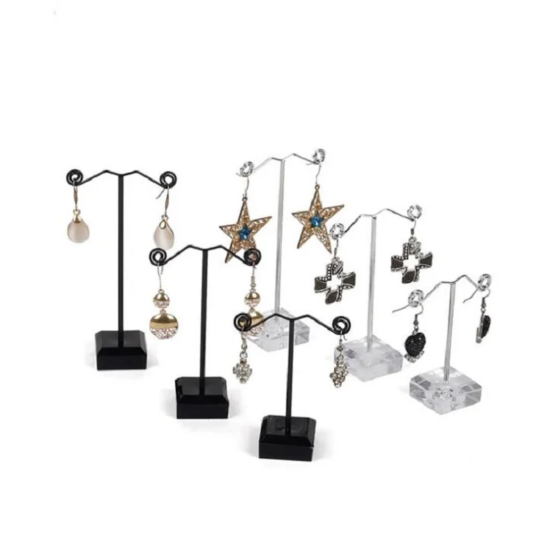 Black Clear Acrylic Stud Earring Jewelry Display Rack Stand Organizer
