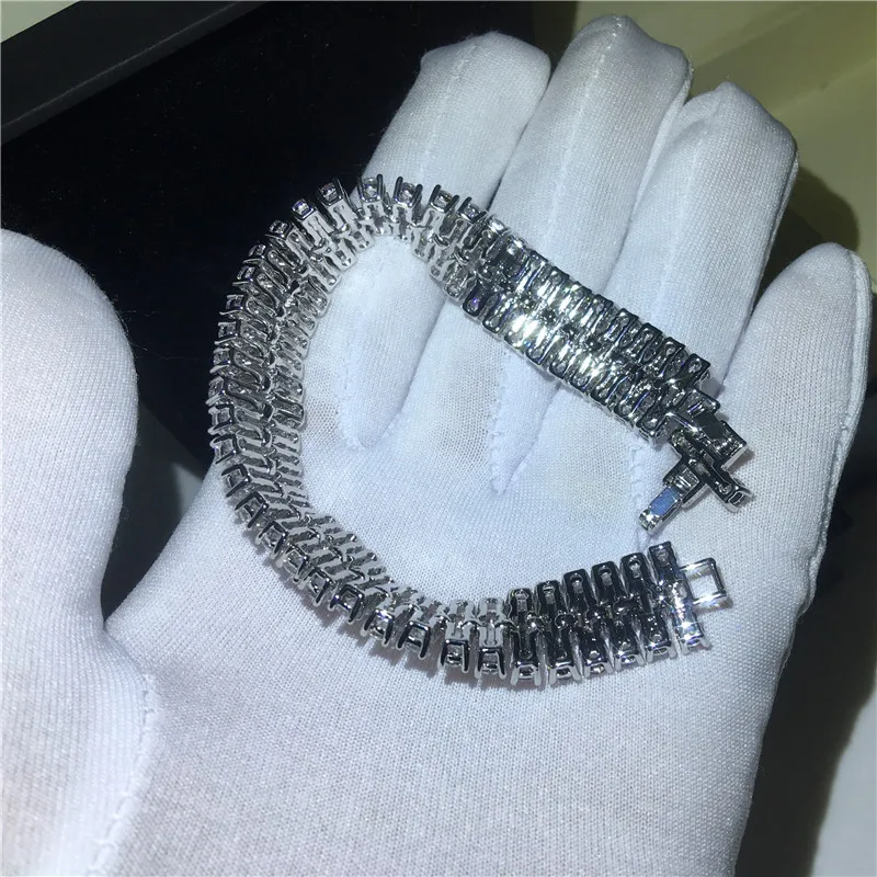 Pulseira de Casamento para a Moda Choucong Luxo Feminino Branco Ouro Enchido Pulseiras t Forma Aaaaa cz Prata Cor Feminina Jóias 5 t forma aaaaa cz prata cor pulseira