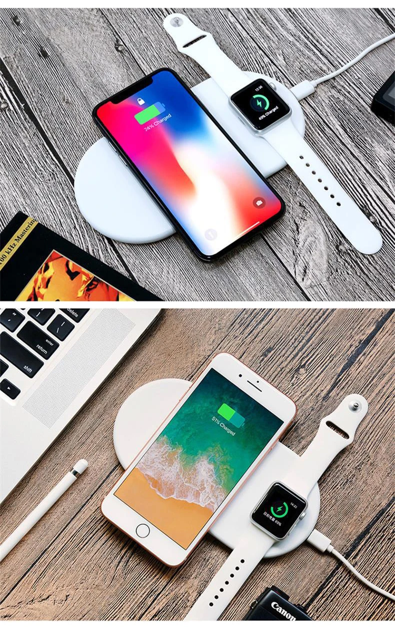 Qi Wireless Charger For Apple Watch 2 3 iPhone X 8 Plus Quick Fast Charging Pad For SAMSUNG S9 S8 S8+ S7 S6 Edge+ Xiaomi MiX2S  (9)