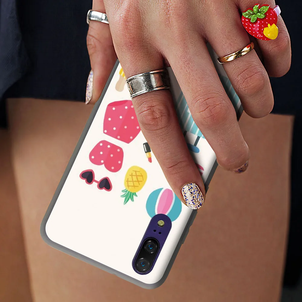 CASEIER Летний чехол для телефона с рисунком Huawei P Smart Mate 20 10 P20 P30 Pro Матовые чехлы Honor 9