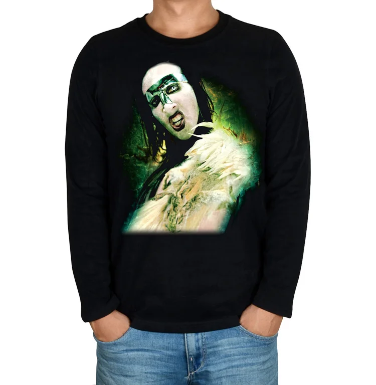 12 Дизайнов винтажная Марочная рубашка Мэрилин Мэнсон рок 3D фитнес тяжелый металл хлопок длинный рукав скейтборд футболка одежда