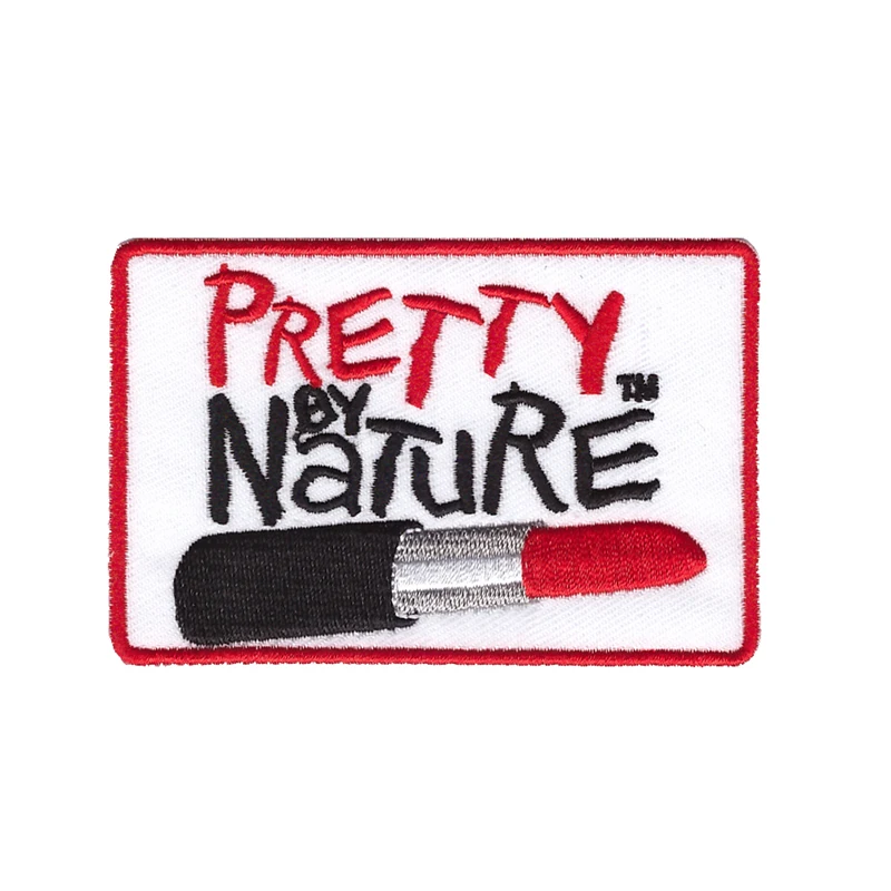 

pretty by nature lipstick brand clothing patches for clothing embroidery badge iron on patch colour can be custom