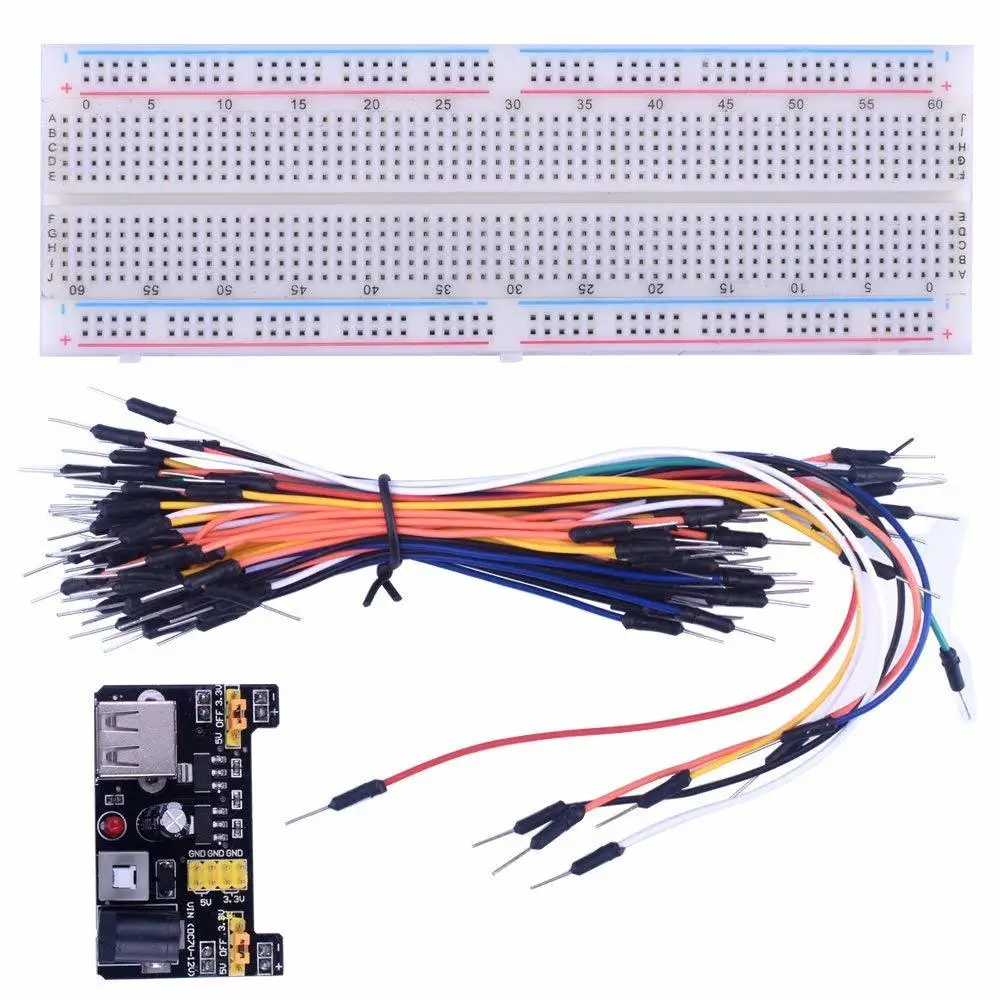 MB102 Solderless 830 контакты макет Питание модуль 65 шт для макетной платы навесные провода мужчинами кабель dupont комплект для Arduino