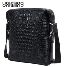 Новинка; дизайнерские, брендовые коровья кожа, мужская сумка через плечо, Повседневная деловая сумка мода, с тиснением под крокодиловую кожу натуральная кожа, мужская сумка на плечо