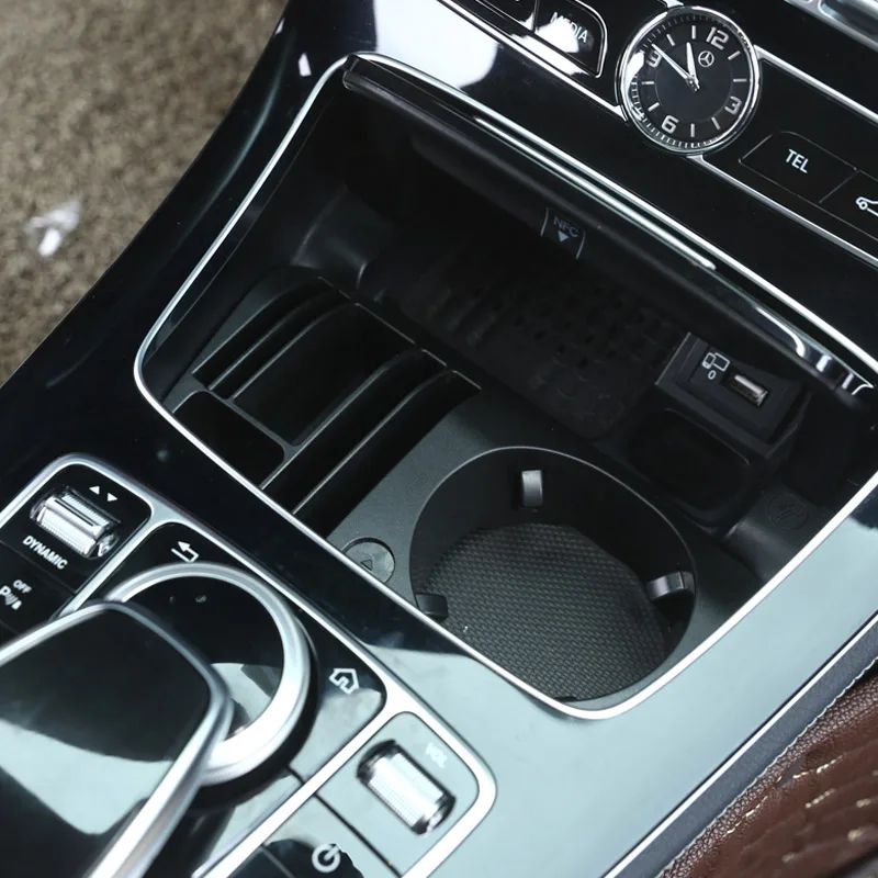 

For Mercedes Benz C Class W205 GLC-Class X253 E Class W213 Car-Styling Plastic Central Console Cup Holder Storage Box Accessory