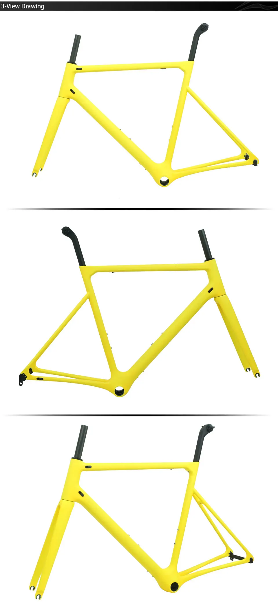 Sale 2019 super light almost 800g one-piece Road carbon bicycle frame 46/48/50/52/54/56/58cm road bike monocoques frame 5