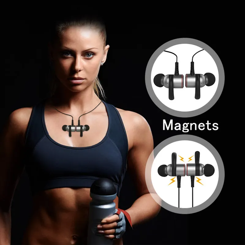 

Langsdom L7 CSR4.1 Voice Control Wireless Bluetooth Earphones Magnetic Metal Bluetooth Headset Long Standby for iphone X XS XR 7