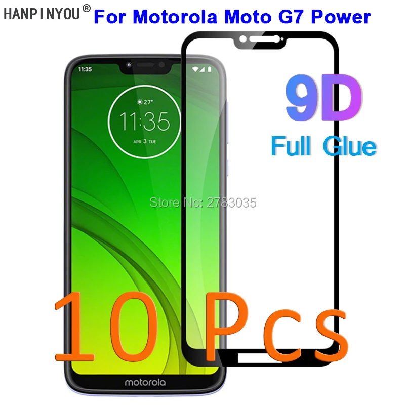 

10 Pcs/Lot For Motorola Moto G7 Power 6.2" 5D 6D 9D Full Glue Cover Toughened Tempered Glass Film Screen Protector Guard