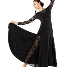 Элегантные модные Обувь для девочек Стандартный Костюмы для бальных танцев расширение танца юбка, высокий уровень конкуренции костюмы Для женщин сцены длинное платье