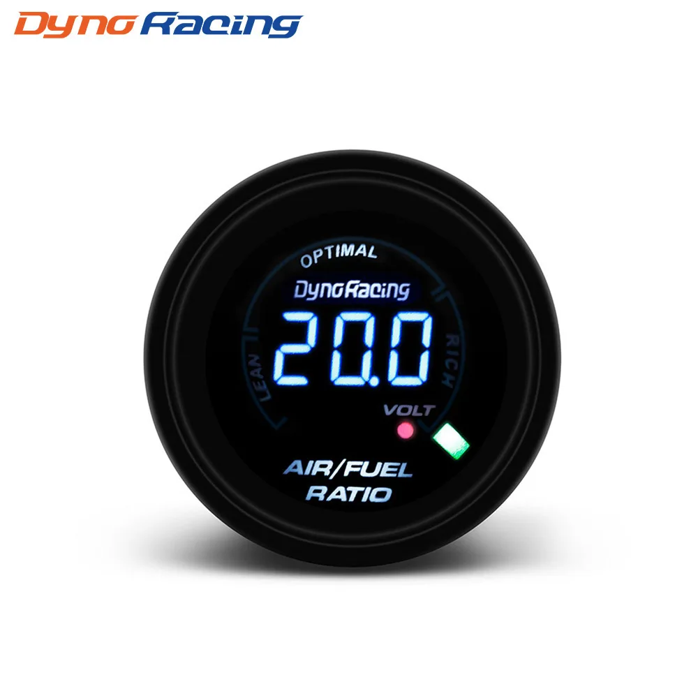 Dyno Racing 52mm Car Air Fuel Ratio gauge Electrical Digital Air Fuel Ratio Meter Narrowband Smoken Lens Car Gauge 
