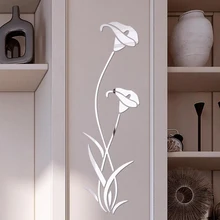 Настенная Наклейка 3D эффект акриловая домашний арт Фреска дверь шкафа DIY Съемный цветок Форма спальня Декоративная Гостиная Современная