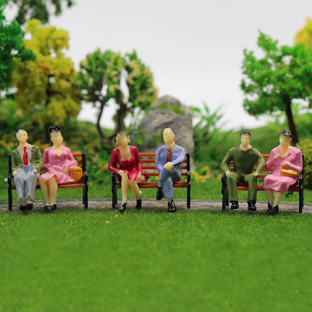 Evemodel P4302 50pcs O Scale all Seated 1:43 Painted Figures Passengers Model Railway Layout 3