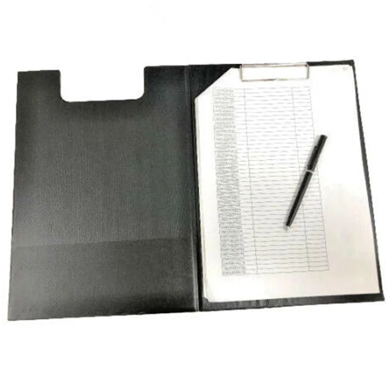 A4 Clipboard Folder Fold-Over Office Document Holder Filing Clip Board Black For School Office Supply